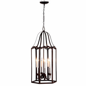 Alluringly Designed Chandelier In Brown