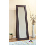 Aesthetic Accent Mirror With Wooden Framing, Dark Brown