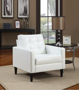 Balin Accent Club Arm Chair, White, Polyurethane