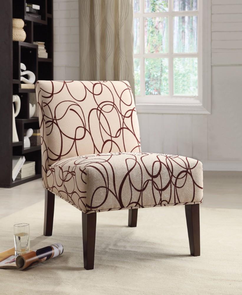 Aberly Armless Accent Chair With Printed Fabric