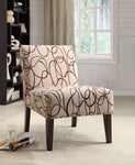 Aberly Armless Accent Chair With Printed Fabric