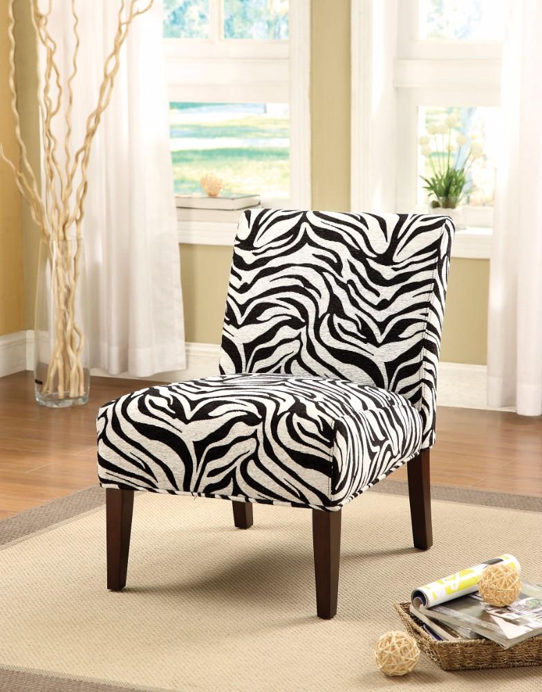 Aberly Armless Accent Chair, Black & White