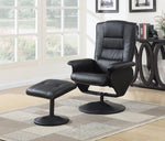 Arche Recliner Chair & Ottoman, 2 Piece Pack, Black