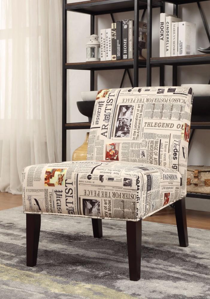 Aberly Accent Chair, Newspaper Print