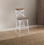 Zaire Bar Chair, Walnut & Antique White