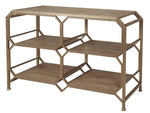 Wooden And Metal Console Table, Bronze