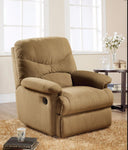 Arcadia Microfiber Glider Recliner, Light Brown