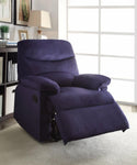 Arcadia Comfy Recliner In Blue Woven Fabric