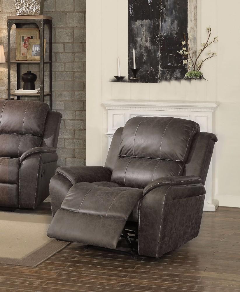 Barnaby Recliner , Gray   Microfiber