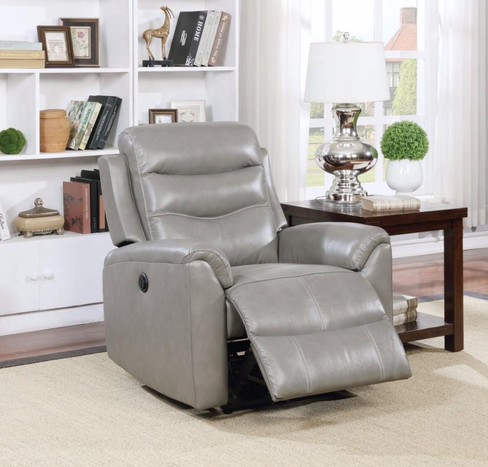 Ava Recliner (Power Motion), Gray Leather