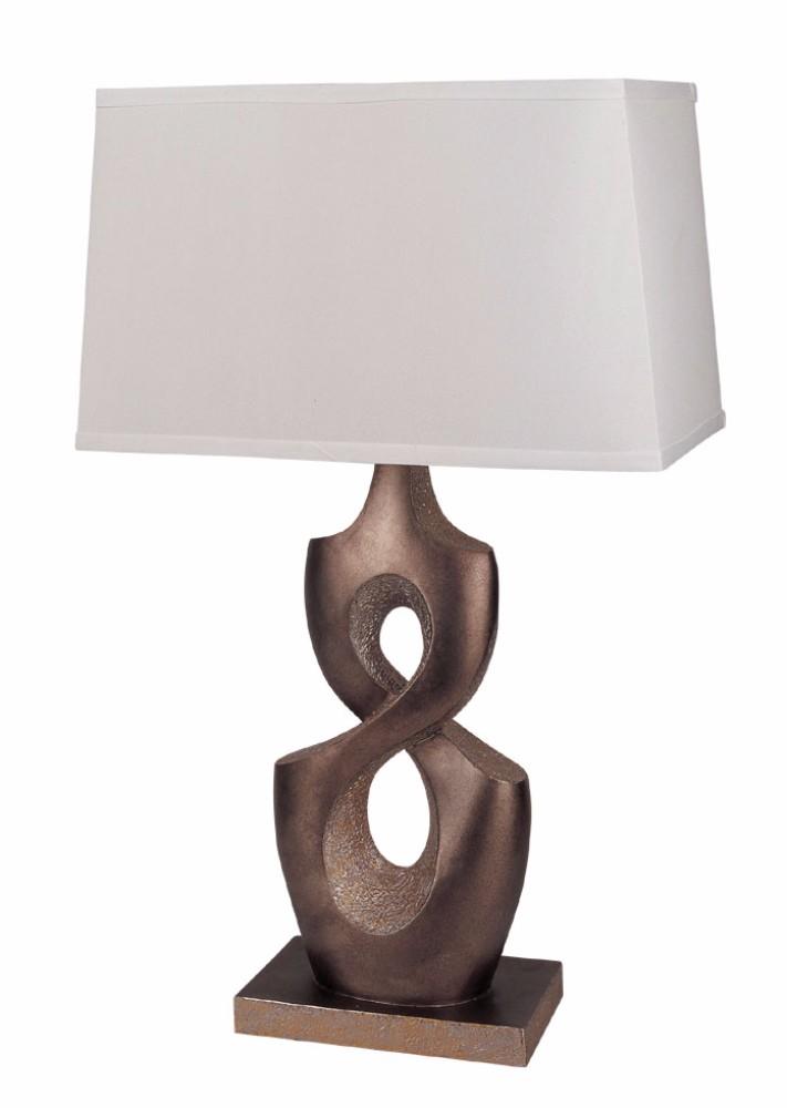 Appealing Poly Resin Table Lamp, Brown, Set of 2