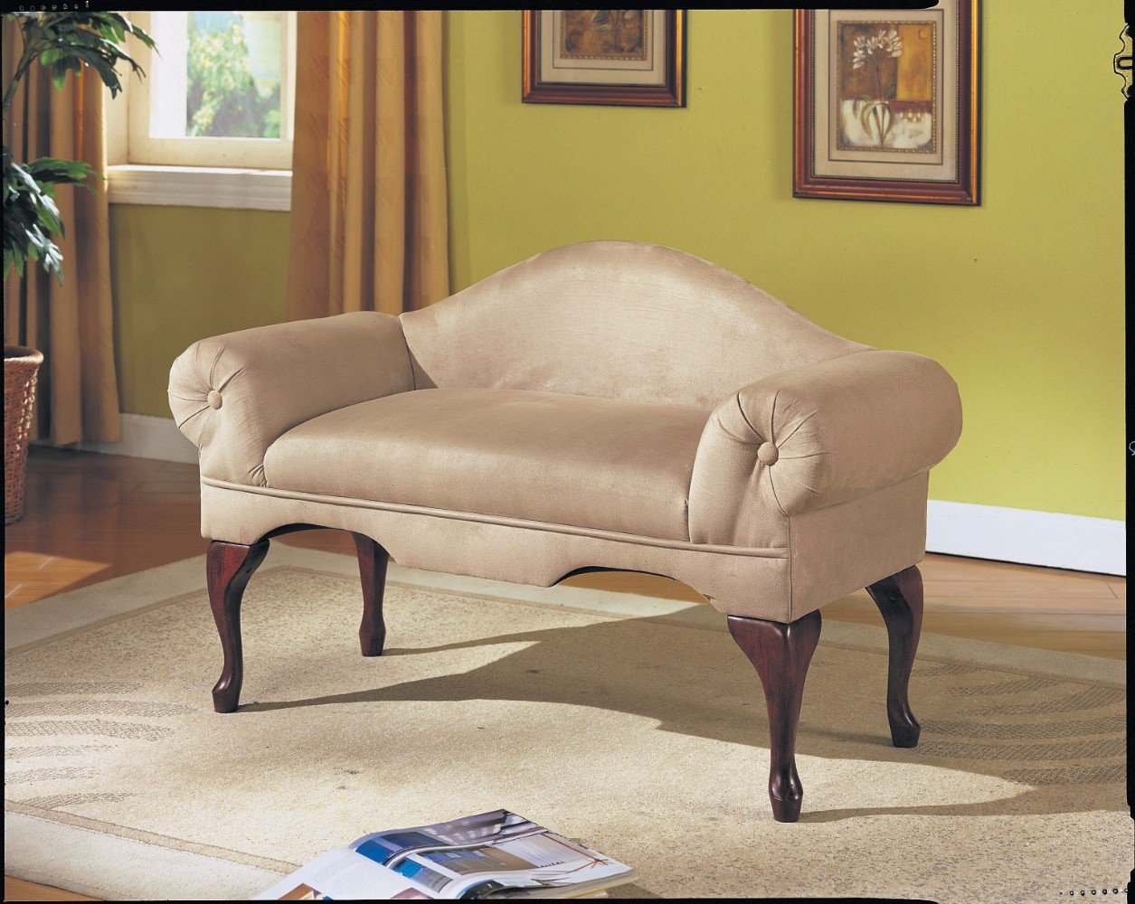 Aston Bench withRolled Arm, Beige Mfb