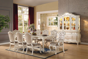 Alluring Dining Table, Marble & Pearl White