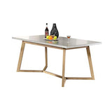 Amiable Dining Table, Light Gray & Antique Beige