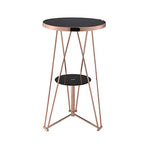 Astonishing Bar Table, Black Glass & Rose Gold