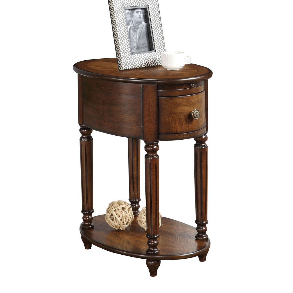 Alluring Side Table, Dark Oak Brown