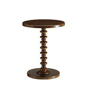 Astonishing Side Table With Round Top, Walnut