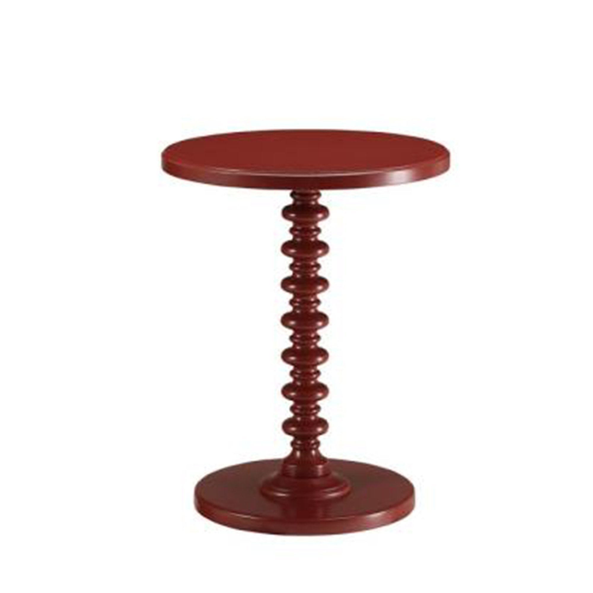 Astonishing Side Table With Round Top, Red