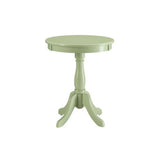 Astonishing Side Table With Round Top, Light Green