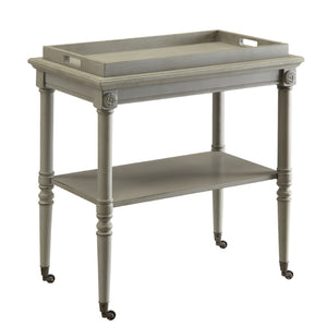 Wooden Serving Tray Table, Gray