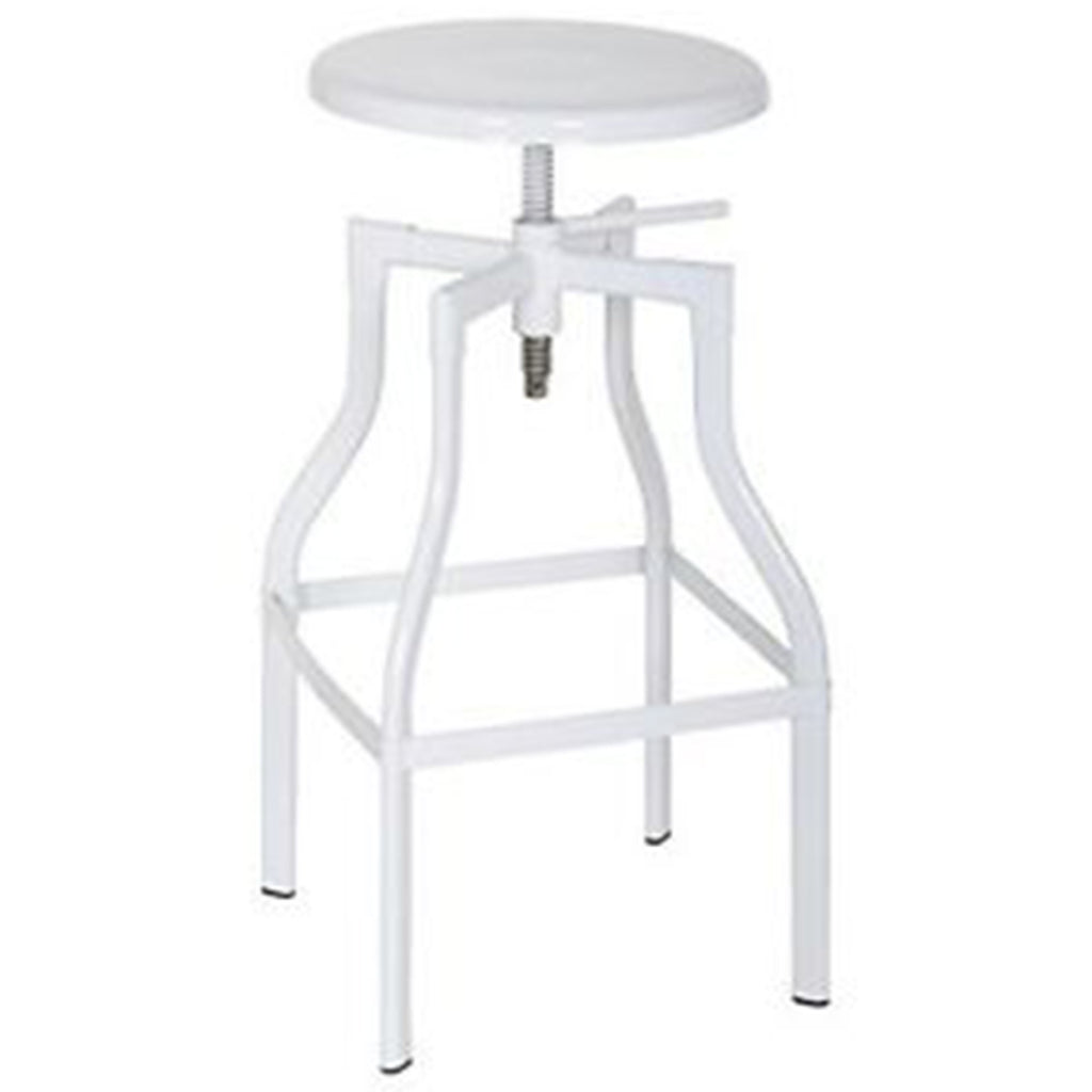 Adjustable Stool with Swivel, White