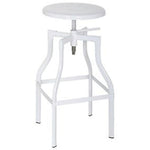 Adjustable Stool with Swivel, White