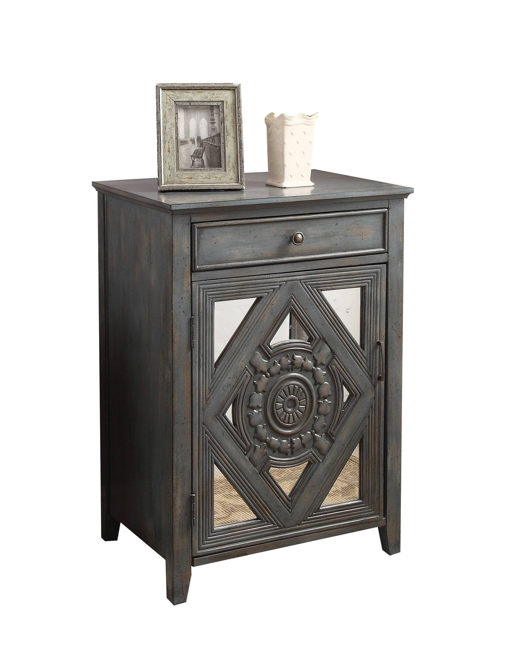 Voguish Side Table, Antique Gray-Blue