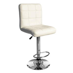 Asthonishing Adjustable Stool with Swivel (Set-2), Cream & Chrome