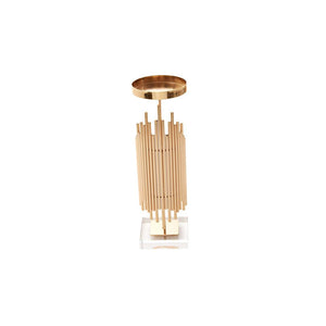 Alluring Metallic Candle Holder, Gold