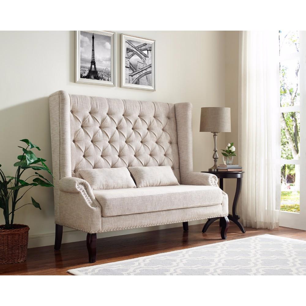 Alluring Loveseat In Lavish White