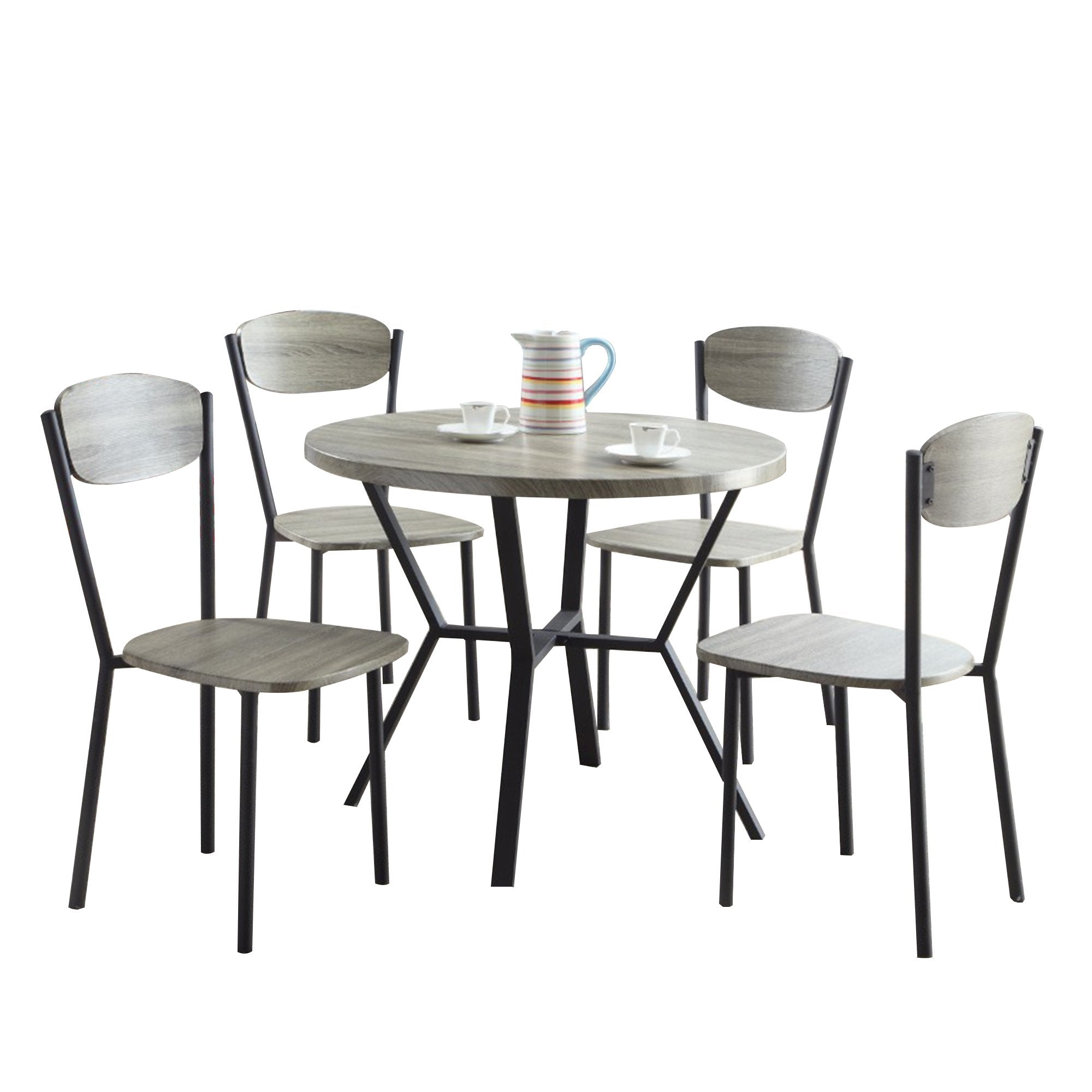 5-Piece Round Dining Table & Chair