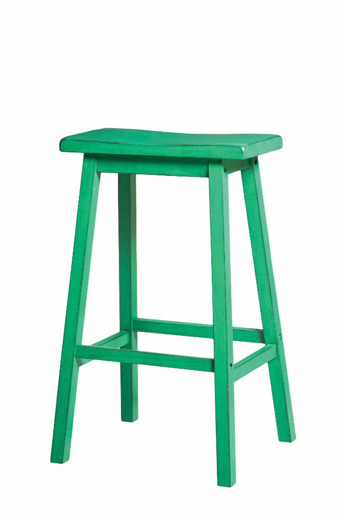 Wooden Bar Stool (Set-2), Antique Green