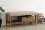 Wooden Bench, Beige & Oak