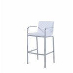 Alluring Diamond Pattern Bar Height Stool, White