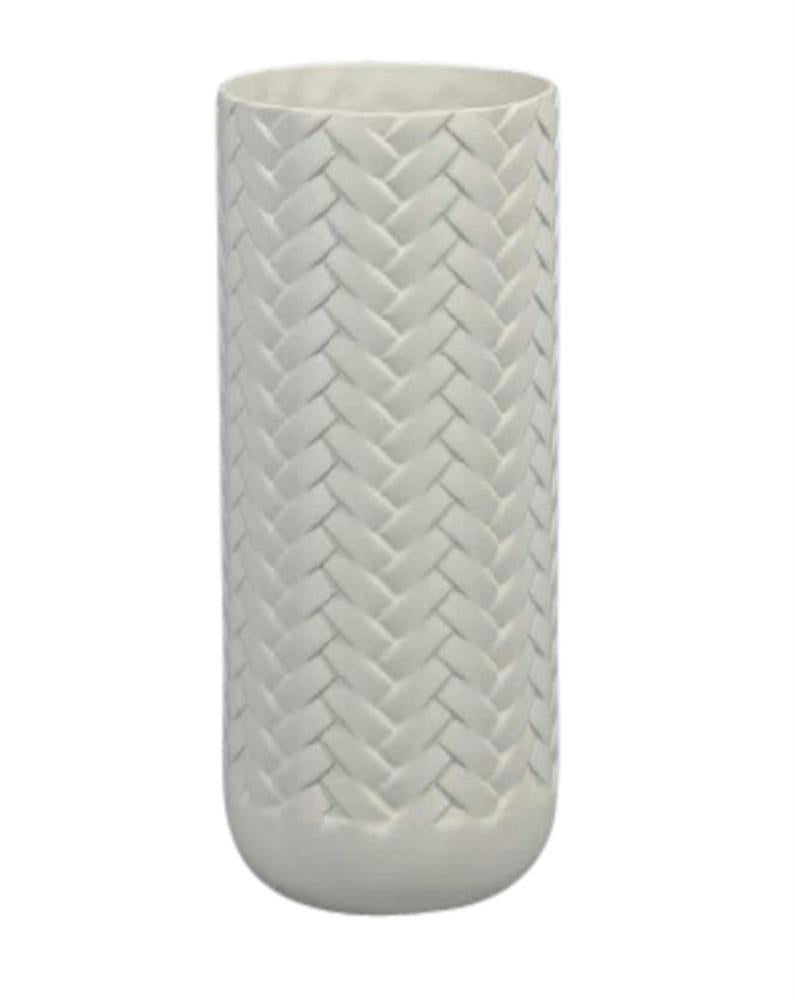 Artistically Charmed Ceramic Vase, White