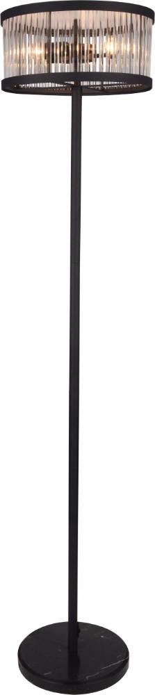 Aven Floor Lamp, Black Satin