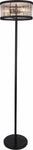 Aven Floor Lamp, Black Satin