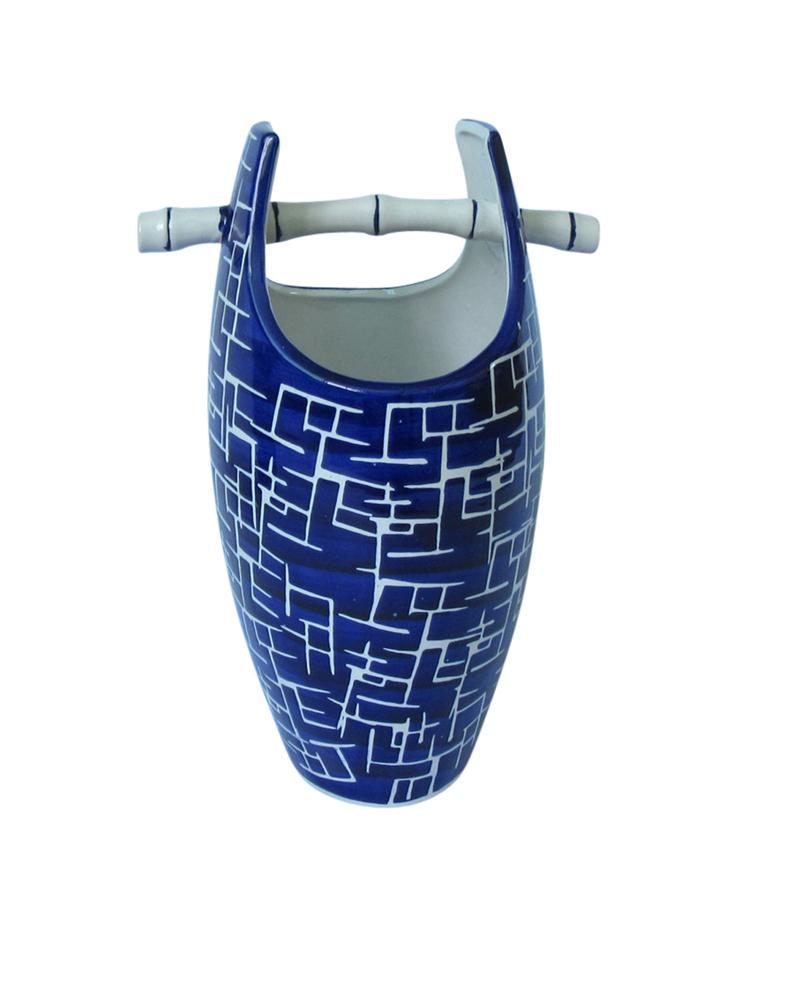 Aesthetically Enchanted Ceramic Vase,  Blue And White