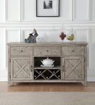 Voluminous Wooden Server, Gray Oak