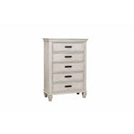 Wooden 5 Drawer Chest, White