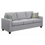 Wooden Three Seater Sofa, Gray