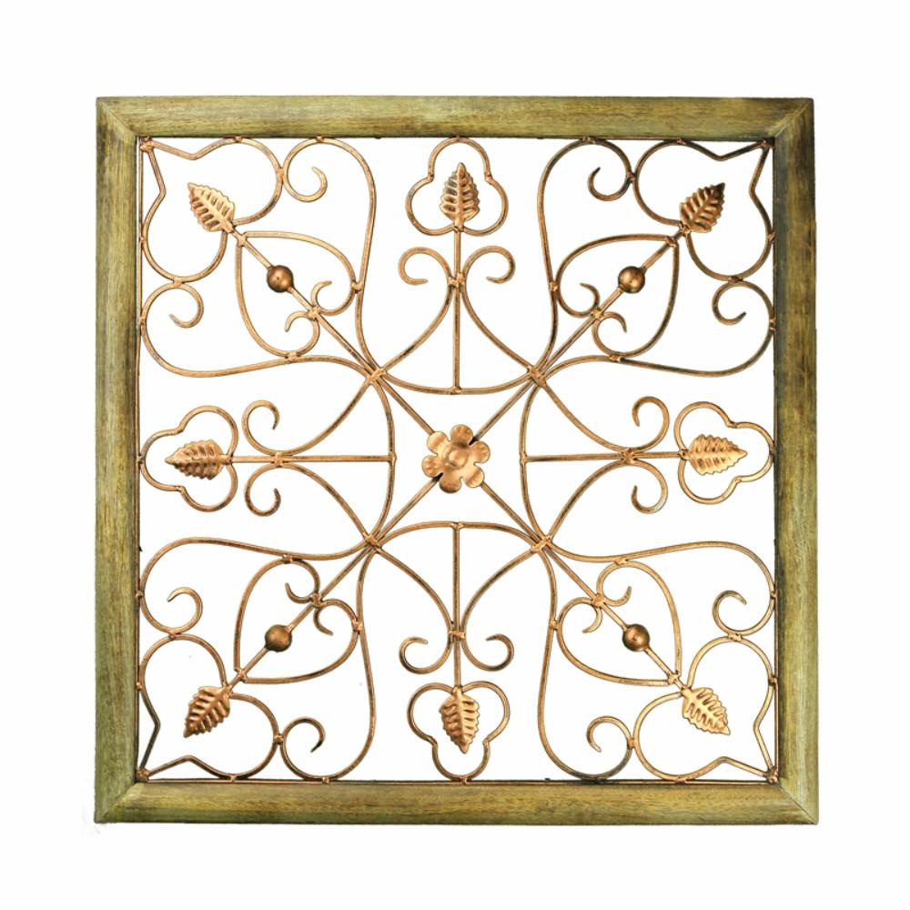 Wood And Iron Wall decor, Brown And Copper