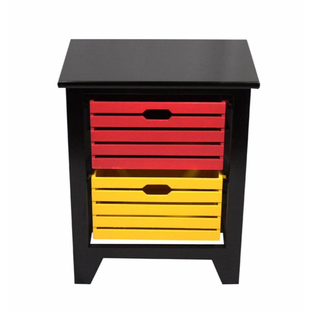 2-Tier Wooden Storage Cabinet ,Black