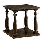 Wooden End Table with Open Shelf, Dark Walnut Brown