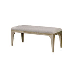 Wooden Bench With Comfy Cushioned Seat Gray