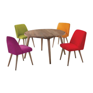 Wooden Side chairs, Pack of 4, (Green, Pink, Red, Orange)