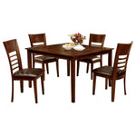 Wooden 5 Piece Dining Table Set, Brown  Cherry