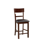 Wooden Counter Height Chair, Dark Brown, Set of 2