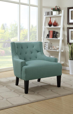 Wood & PolyFiber Accent Chair, Light Blue