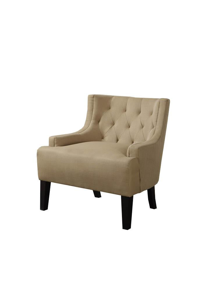 Wood & PolyFiber Accent Chair, Beige